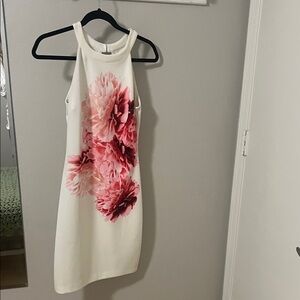 Guess Floral Mini Dress - White and Pink